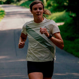 Playera Deportiva Tracksmith Van Cortlandt Tee Ivory Green Mujer