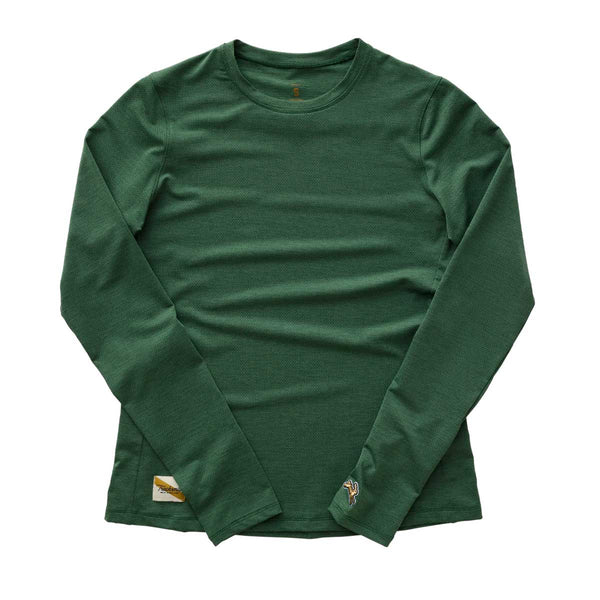 Playera Manga Larga Tracksmith Session Long Sleeve Emerald Mujer