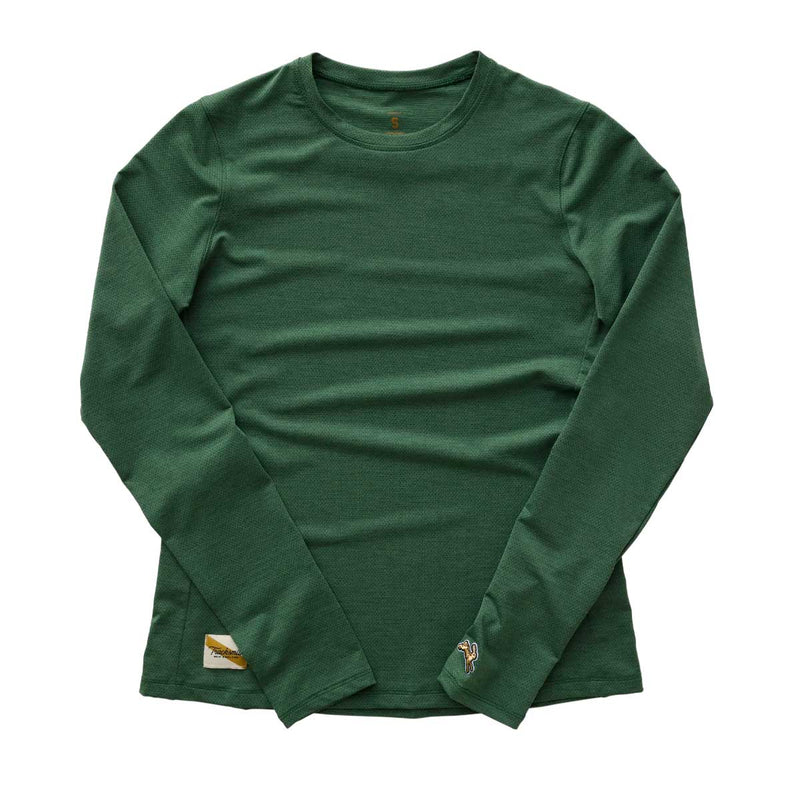 Playera Manga Larga Tracksmith Session Long Sleeve Emerald Mujer