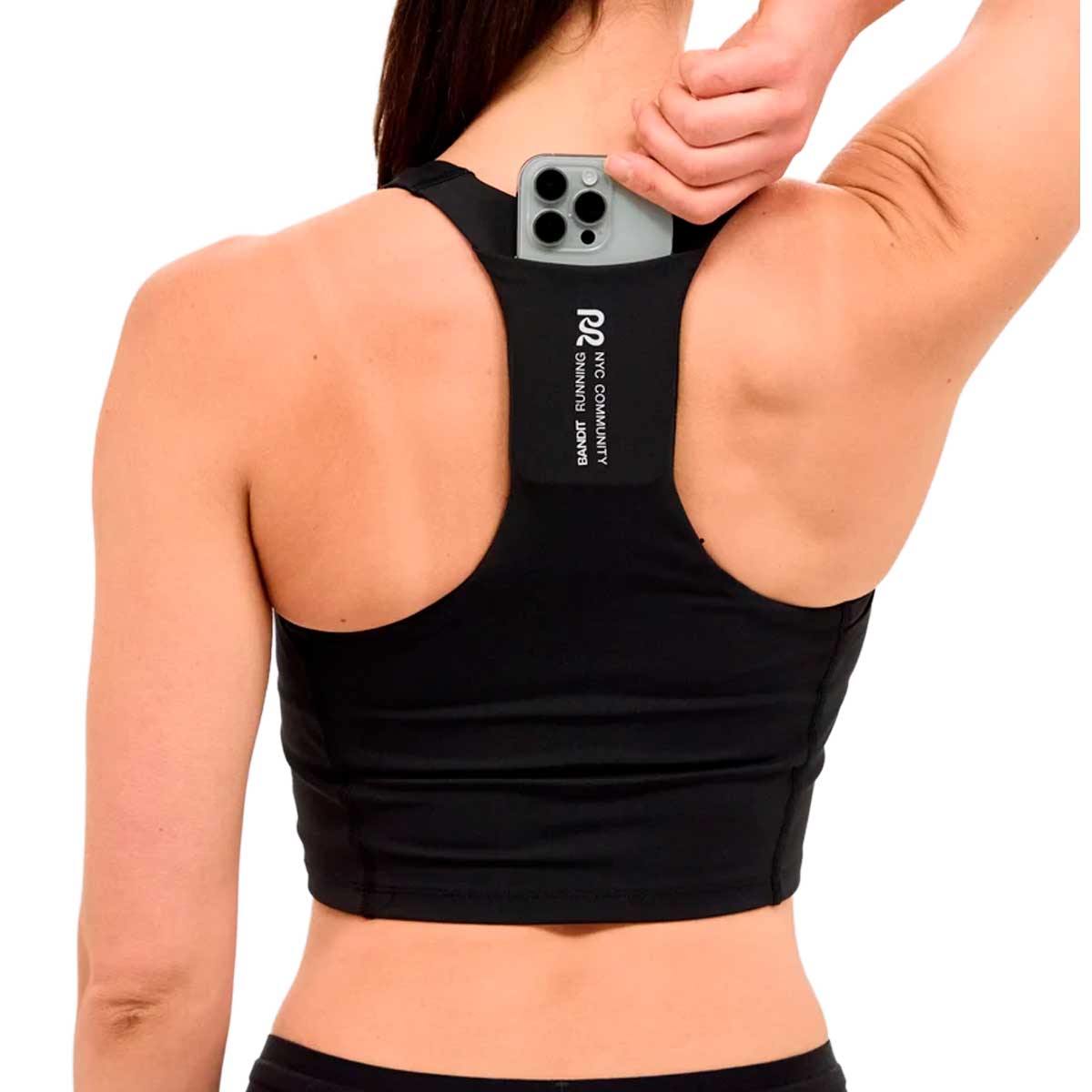 Race Crop Bandit Stamina™ Scoop Neck Black Mujer