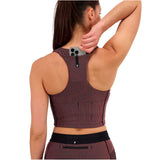 Race Crop Bandit Striped Cadence™ Zip Front Black Mauve Mujer