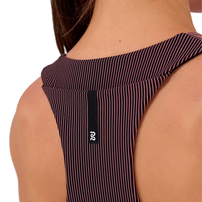 Race Crop Bandit Striped Cadence™ Zip Front Black Mauve Mujer