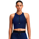 Race Crop Bandit Striped Cadence™ Zip Front T-Back Bauhaus Blue