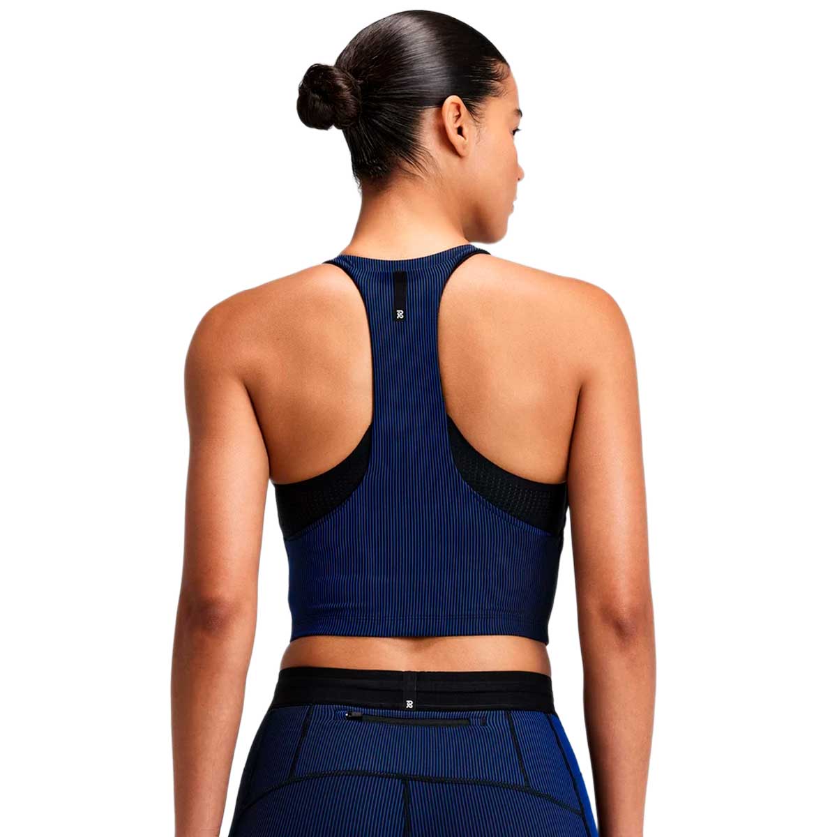 Race Crop Bandit Striped Cadence™ Zip Front T-Back Bauhaus Blue