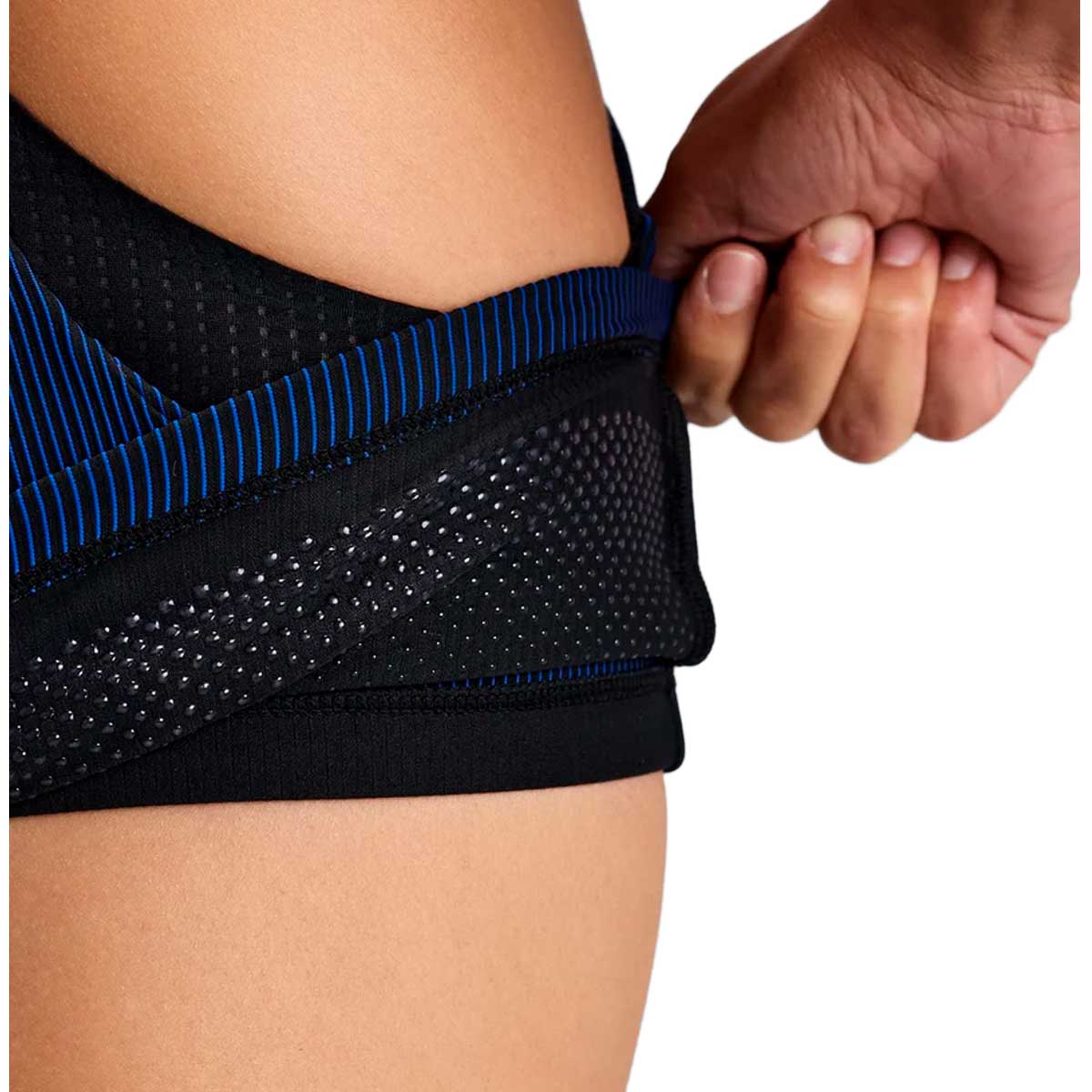 Race Crop Bandit Striped Cadence™ Zip Front T-Back Bauhaus Blue
