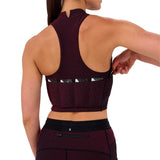 Race Crop Bandit Striped Cadence™ Mockneck Halter Black Fig Mujer