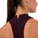 Race Crop Bandit Striped Cadence™ Mockneck Halter Black Fig Mujer
