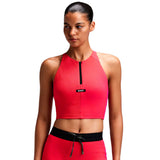 Race Crop Bandit Striped Cadence™ Zip Front Poppy Azalea Mujer