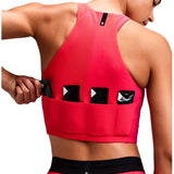Race Crop Bandit Striped Cadence™ Zip Front Poppy Azalea Mujer