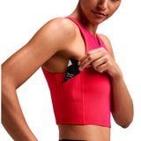 Race Crop Bandit Striped Cadence™ Zip Front Poppy Azalea Mujer