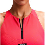 Race Crop Bandit Striped Cadence™ Zip Front Poppy Azalea Mujer