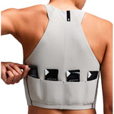 Race Crop Bandit Striped Cadence™ Zip Front Plaster Slate Mujer