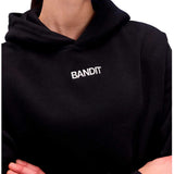 Hoodie Bandit Stitch Logo Cropped Black Mujer