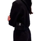 Hoodie Bandit Stitch Logo Cropped Black Mujer