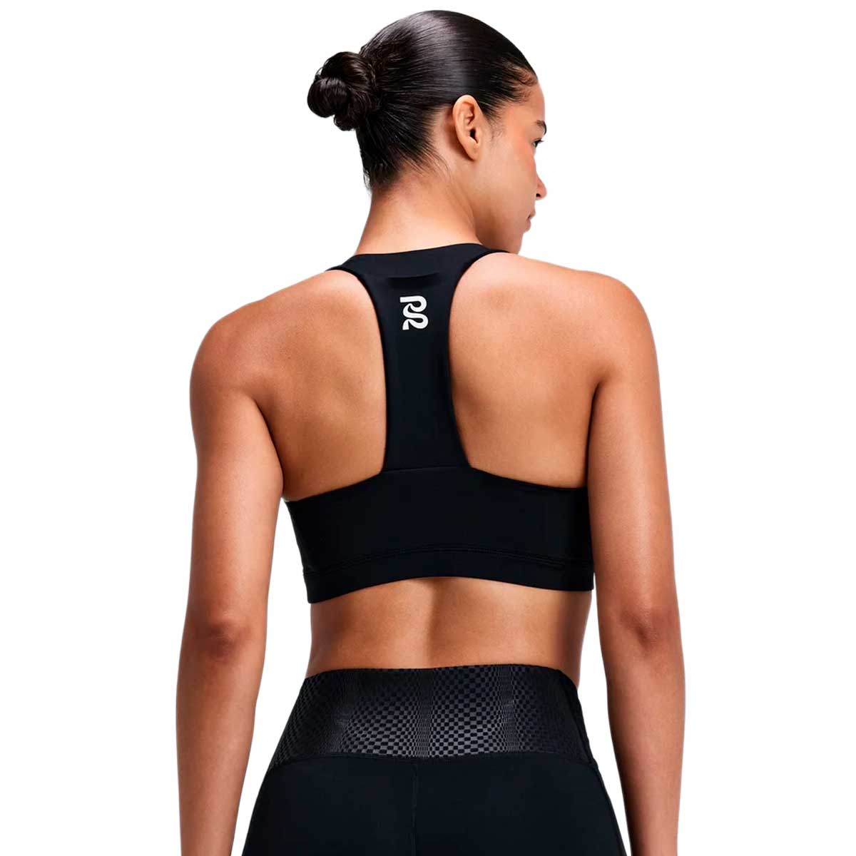 Run Bra Bandit Stamina-V™ GeoMesh™ V-Neck Black Mujer