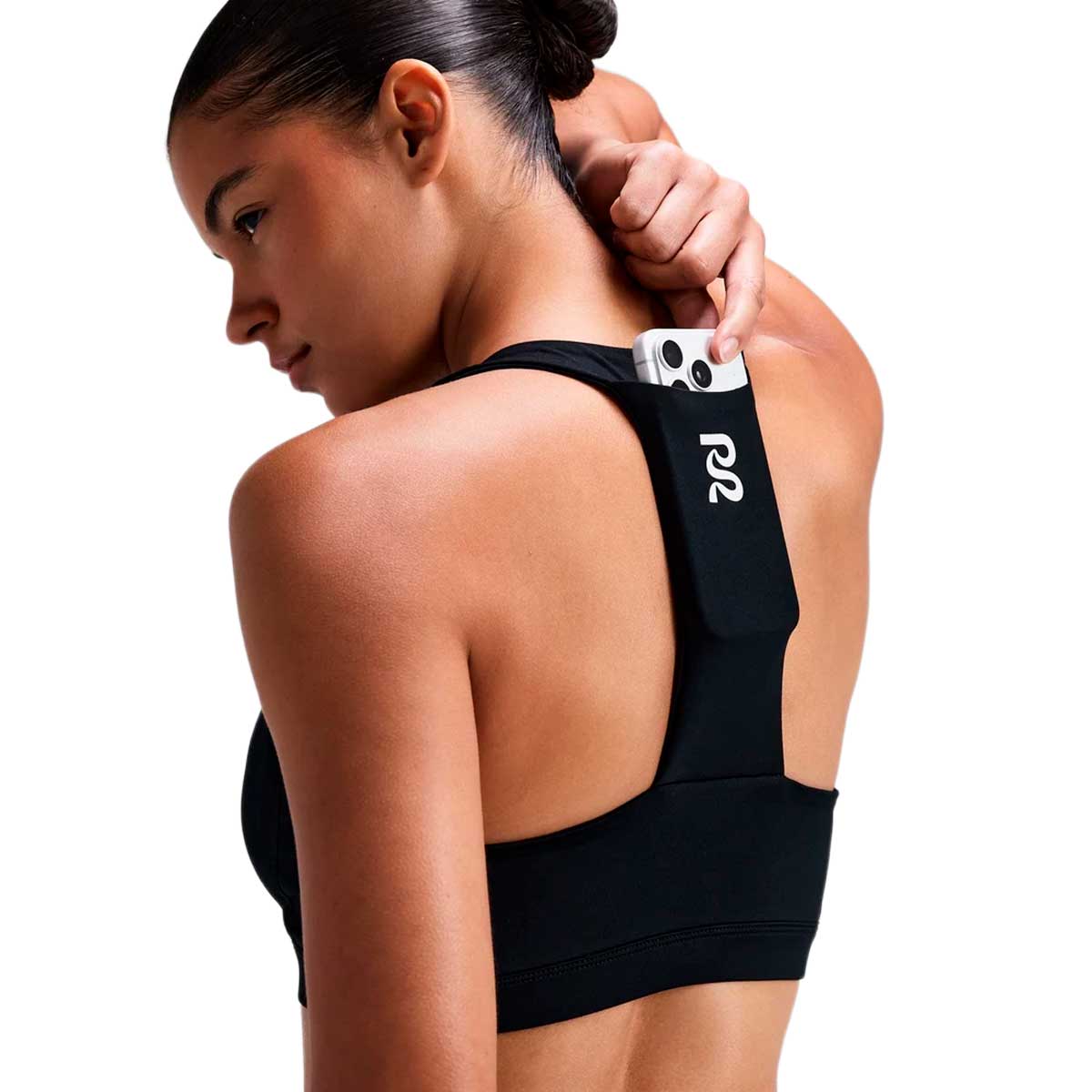 Run Bra Bandit Stamina-V™ GeoMesh™ V-Neck Black Mujer