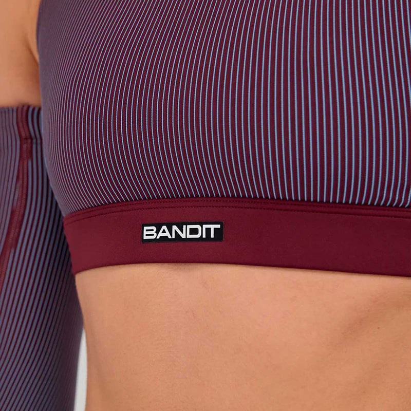 Top Deportivo Bandit Striped Cadence a Rayas Fig Mujer