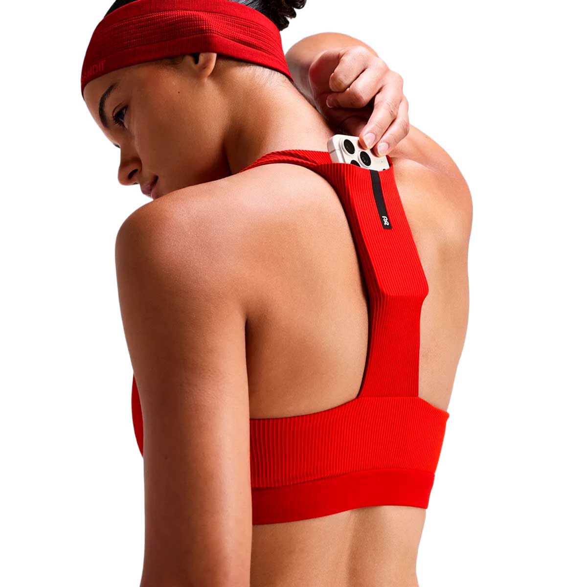 Top Deportivo Bandit Striped Cadence Square Oxide Red Mujer