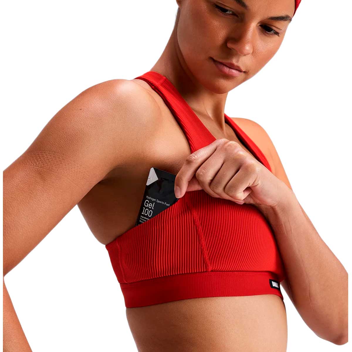 Top Deportivo Bandit Striped Cadence Square Oxide Red Mujer
