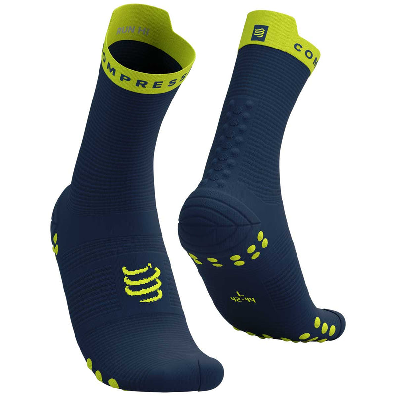 Calceta Compressport PRO RACING SOCKS V4 Run High Blue Green Sheen