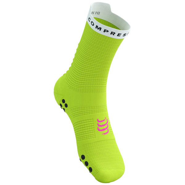 Calceta Compressport PRO RACING SOCKS V4 Run High Safe Yellow