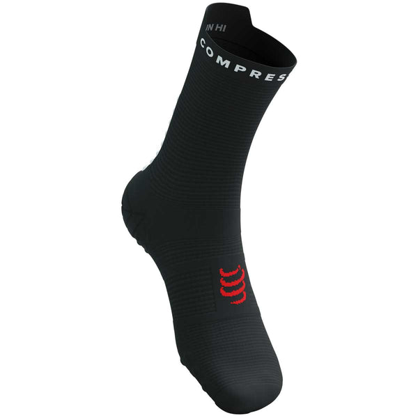 Calceta Compressport Pro Racing Socks v4H Run High Black White