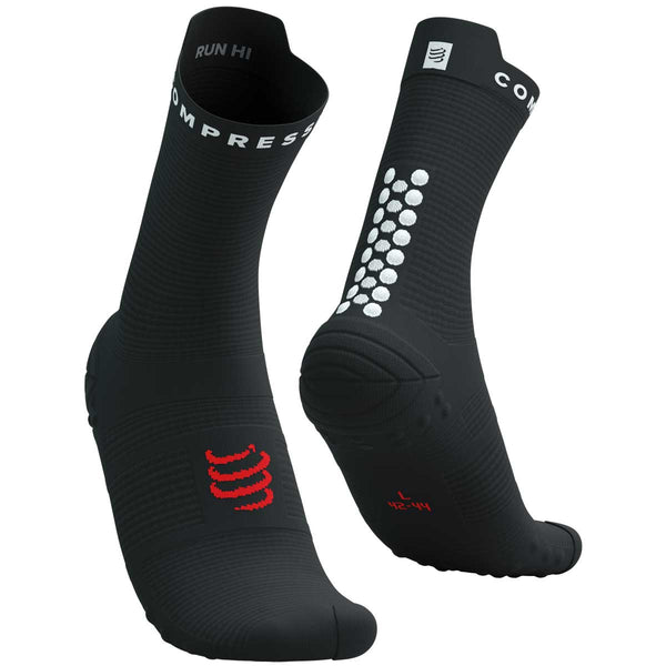 Calceta Compressport Pro Racing Socks v4H Run High Black White