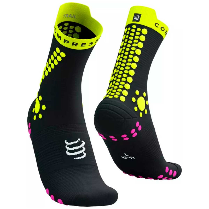 Calceta Compressport Pro Racing Socks v4.0 Trail SAFE YELLOW