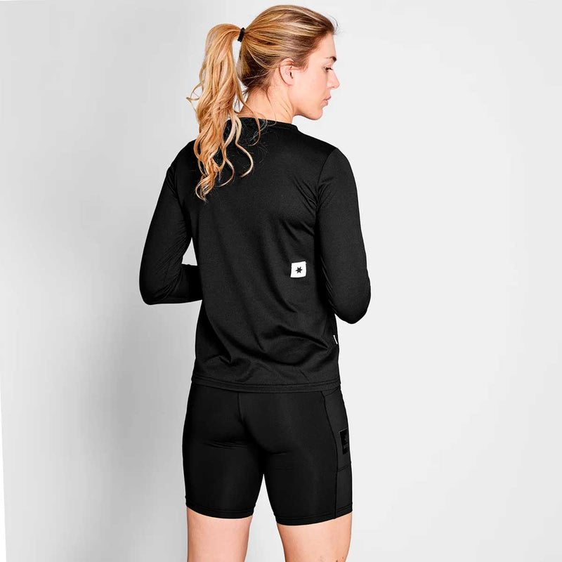 Playera Deportiva Saysky Clean Motion Long Sleeve Negro Mujer
