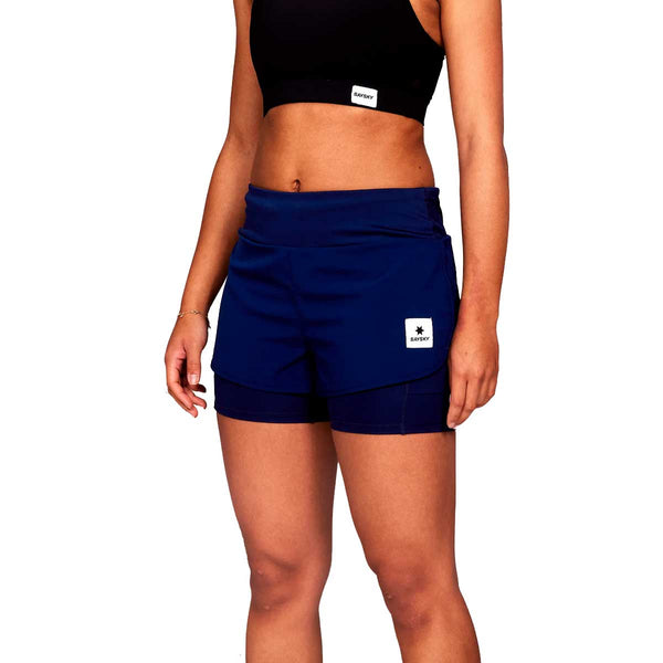 Short Deportivo Saysky 2 in 1 Pace Shorts 3'' Azul Marino Mujer