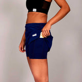 Short Deportivo Saysky 2 in 1 Pace Shorts 3'' Azul Marino Mujer