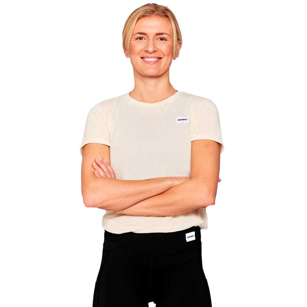 Playera Deportiva Saysky Clean Motion T-shirt Beige Mujer