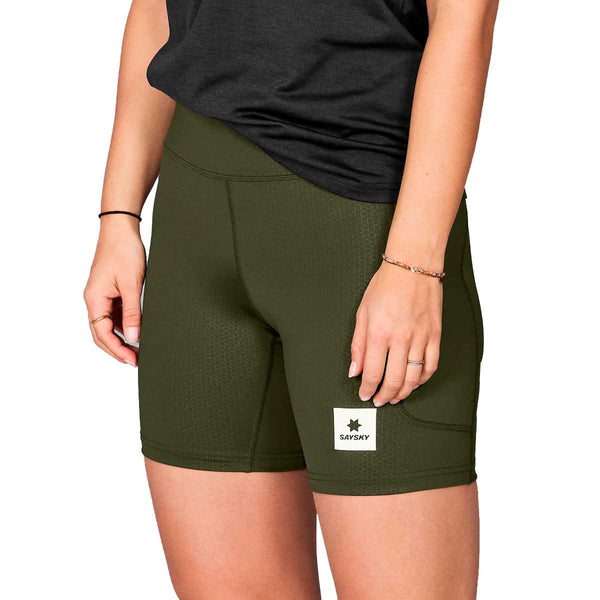 Short Deportivo Saysky Combat+ Short Tights 7" Verde Mujer