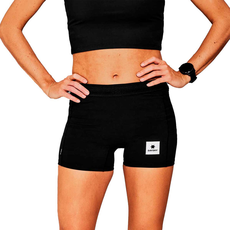 Short Deportivo Saysky Flow+ Race Short Tights 4'' Negro Mujer