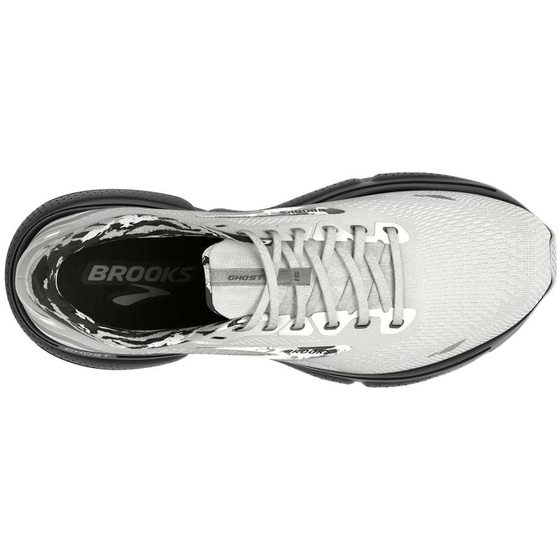 Tenis Brooks Running GHOST 15 Blanco Negro Hombre