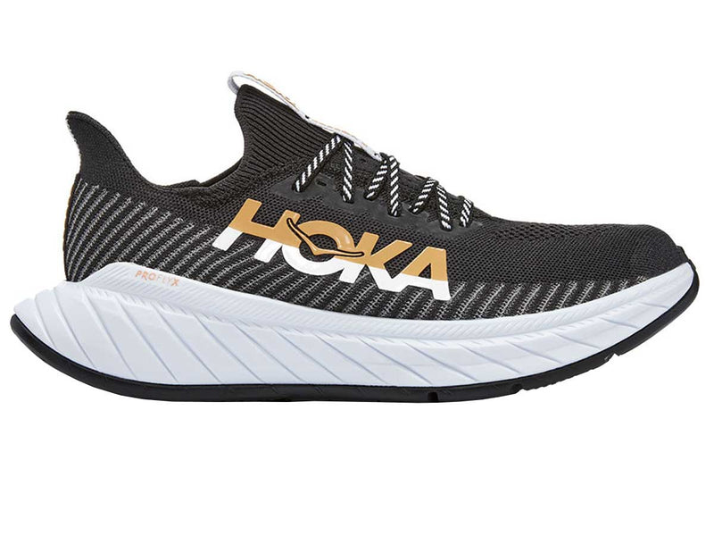 Tenis Hoka Running CARBON X 3 Negro Blanco Mujer