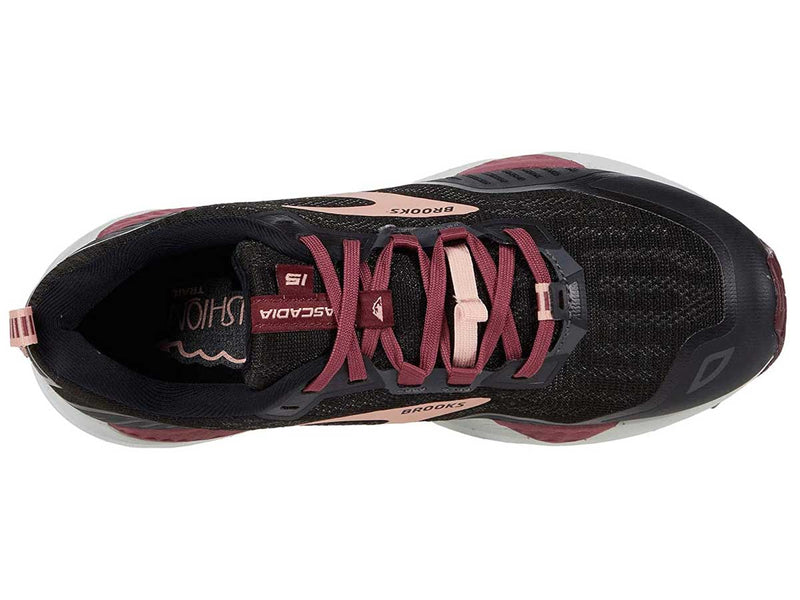 Tenis Trail Running Brooks Cascadia 15 Negro Coral Mujer