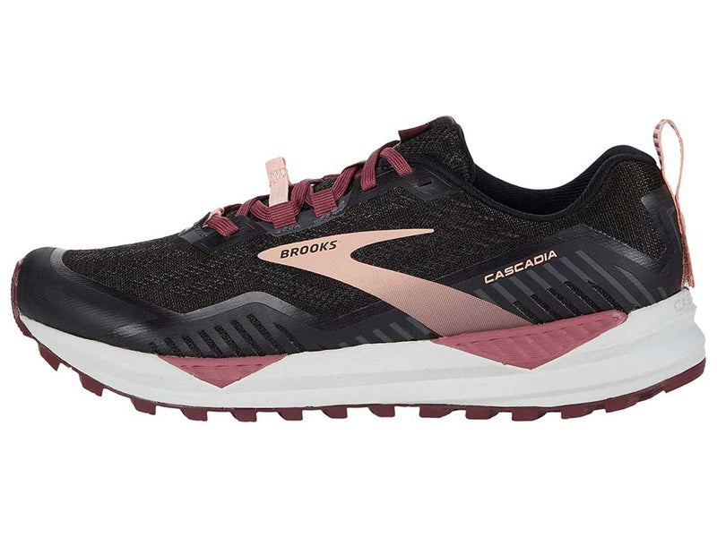 Tenis Trail Running Brooks Cascadia 15 Negro Coral Mujer