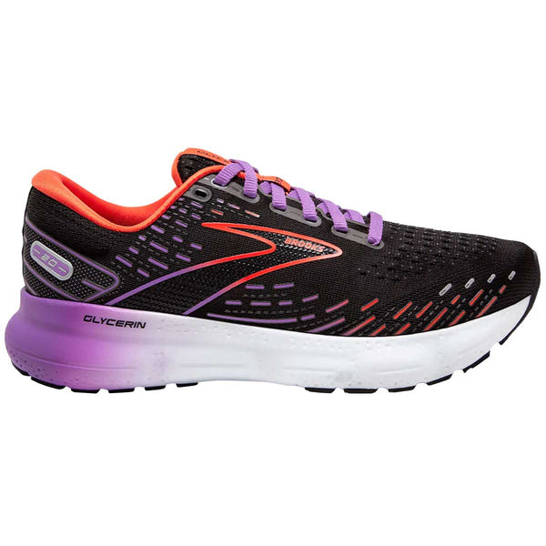 Tenis Brooks GLYCERIN 20 Running Negro Morado Mujer