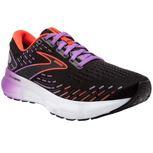 Tenis Brooks GLYCERIN 20 Running Negro Morado Mujer