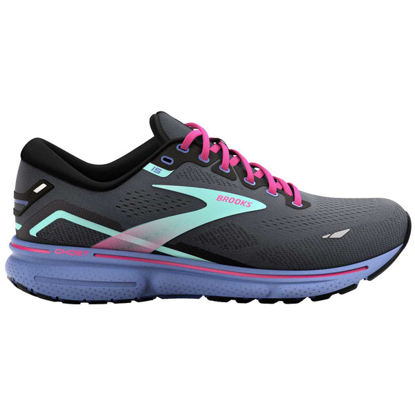 Tenis Brooks Running GHOST 15 Negro Aqua Mujer