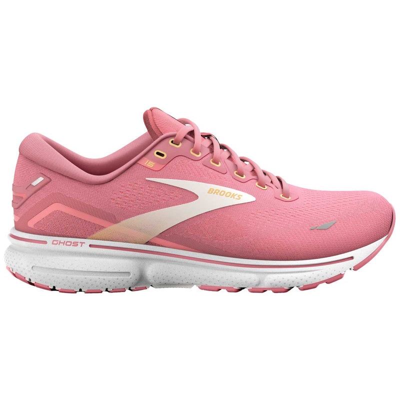 Tenis Brooks Running GHOST 15 Rosa Blanco Mujer