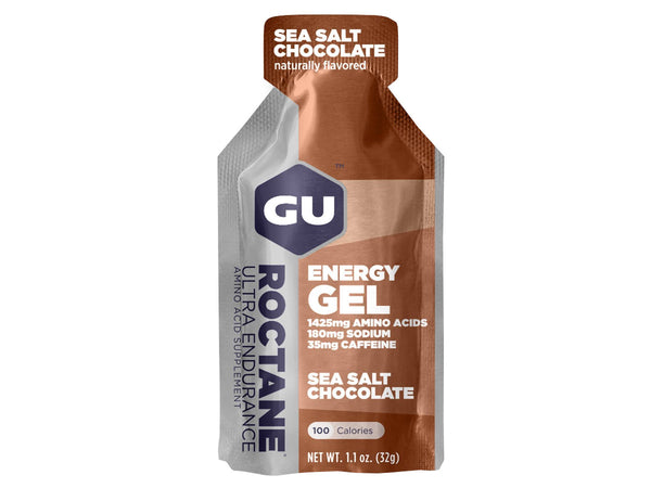 Gel Gu Energy Roctane sabor sal marina chocolate con cafeína