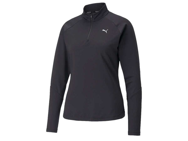 Jersey Running RUN KNIT 1/2 ZIP Negro Mujer