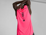 Playera Deportiva Puma RUN LOGO SINGLET Rosa Hombre
