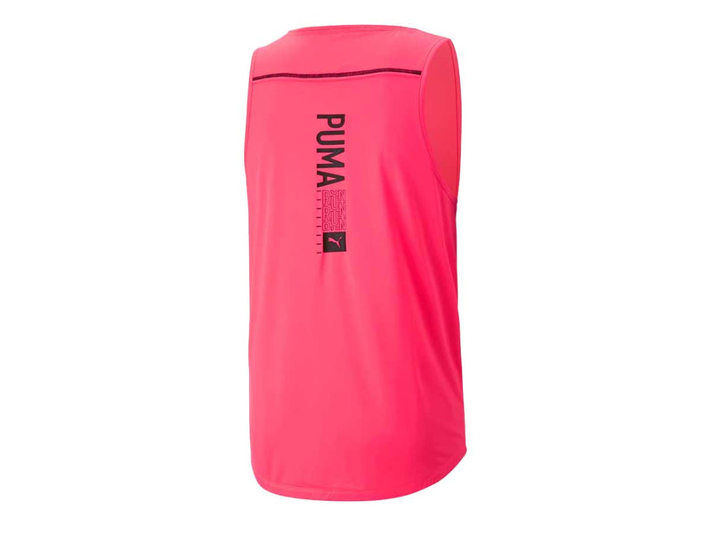 Playera Deportiva Puma RUN LOGO SINGLET Rosa Hombre