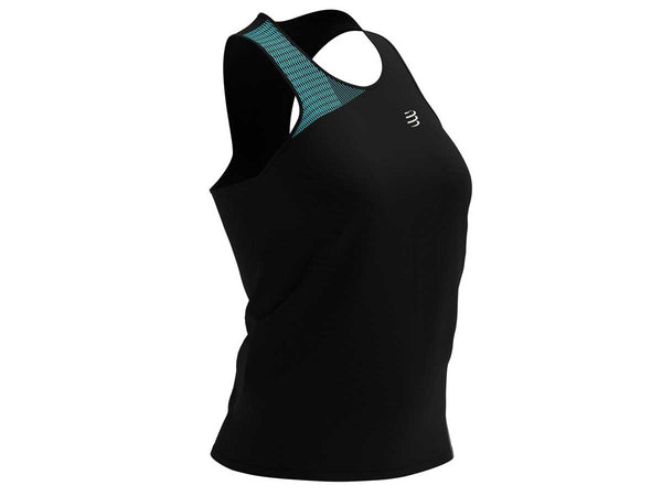 Playera Deportiva Compressport Performance Singlet Negro Dama