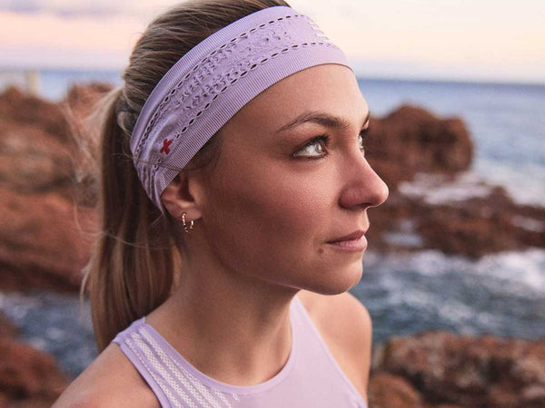 Banda Compressport THIN HEADBAND ON/OFF Lila