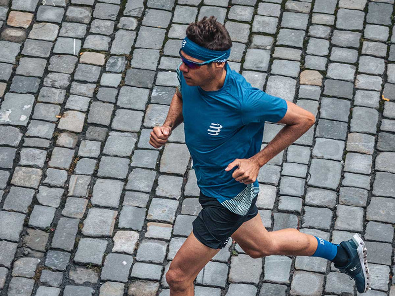 Banda Deportiva Thin Headband On/Off Azul