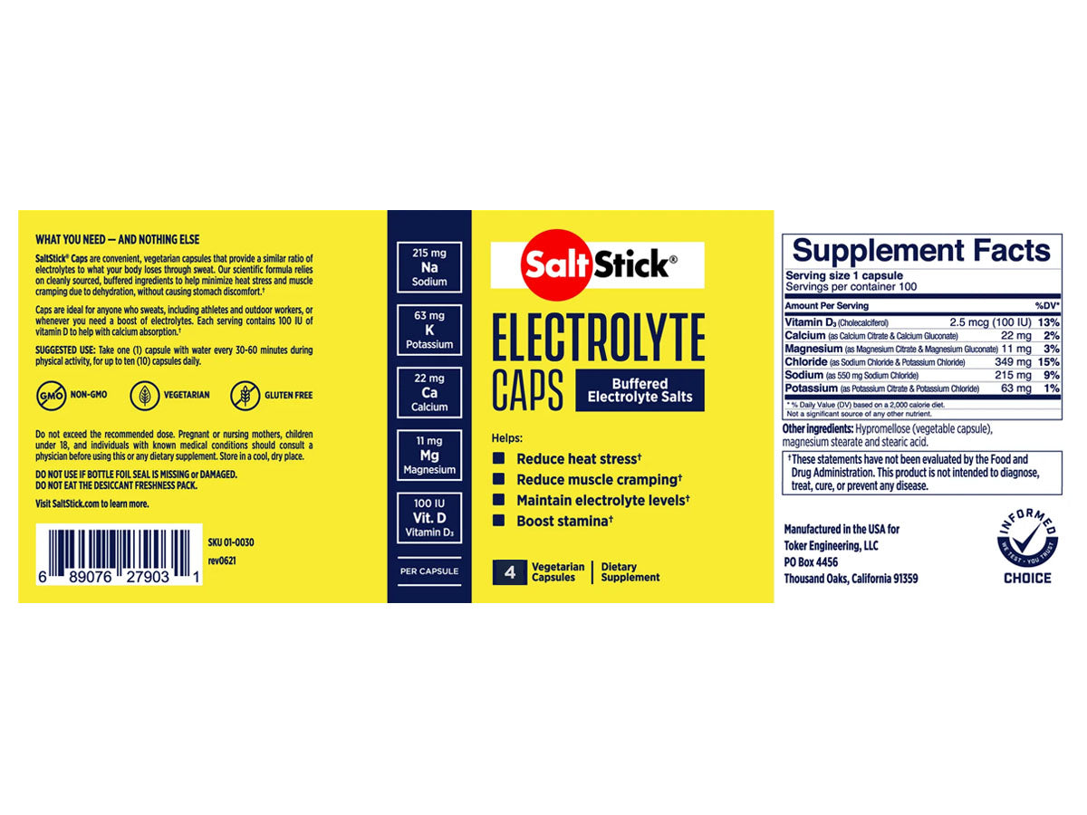 SaltStick Caps 4 Cápsulas Sales Minerales Electrolítos